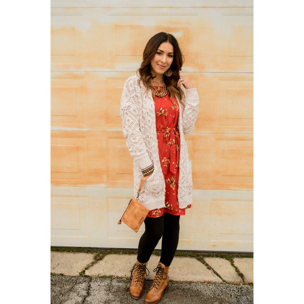 Diamond Knit Tunic Cardigan - Betsey's Boutique Shop - Coats & Jackets