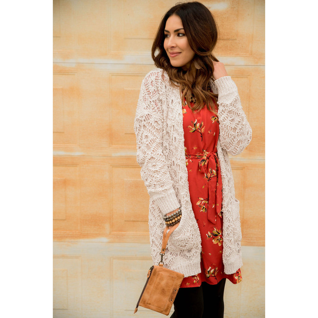 Diamond Knit Tunic Cardigan - Betsey's Boutique Shop - Coats & Jackets