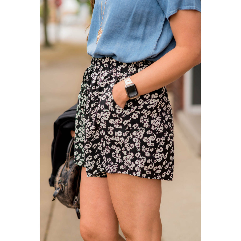 Floral Fun Tie Waist Shorts - Betsey's Boutique Shop