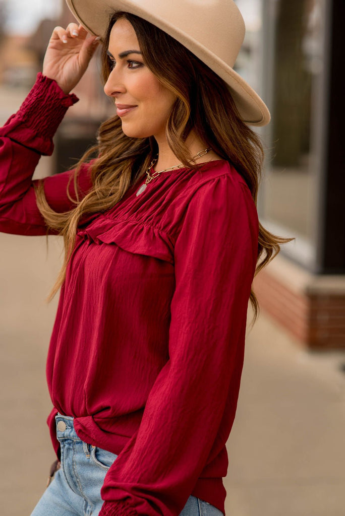 Ruffle Blouse - Betsey's Boutique Shop - Shirts & Tops