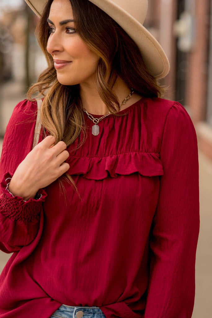 Ruffle Blouse - Betsey's Boutique Shop - Shirts & Tops