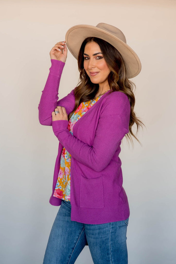 Basic Waffled Cardigan - Betsey's Boutique Shop -