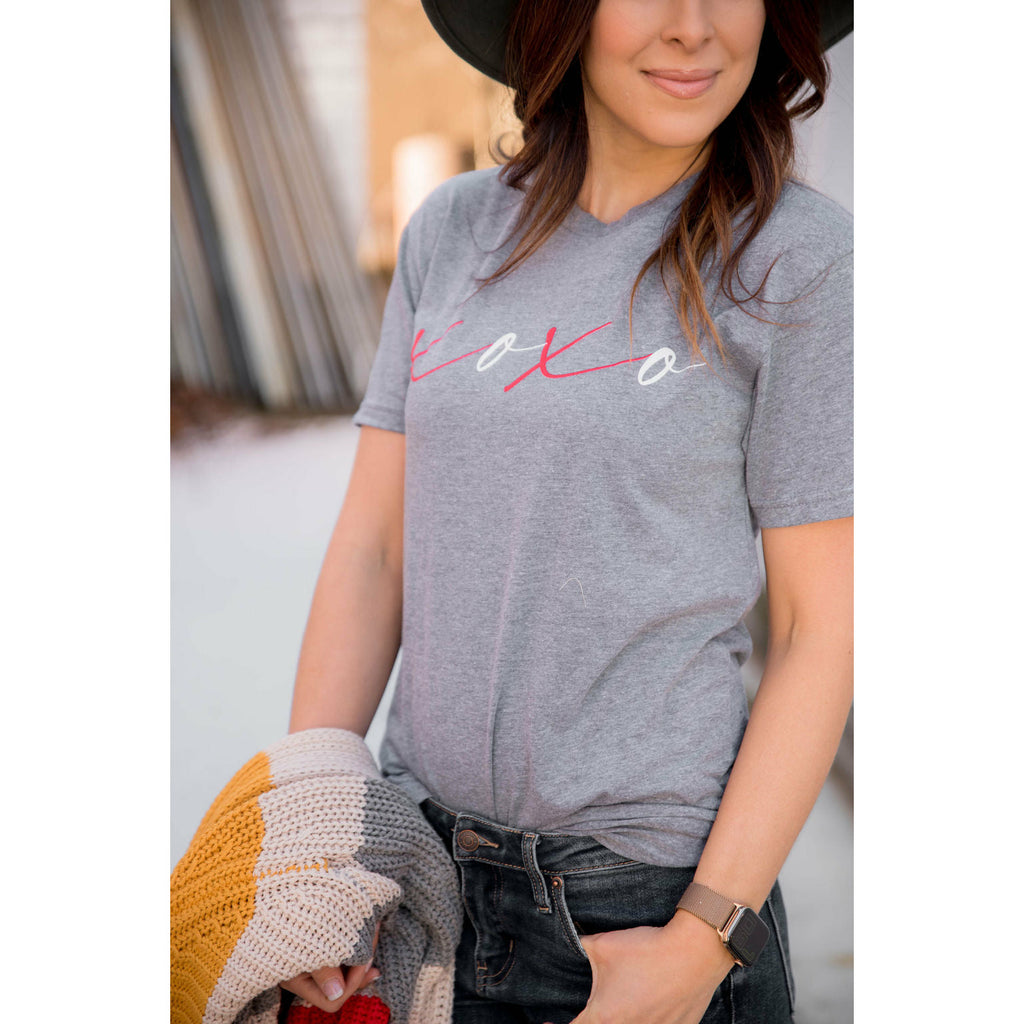 XOXO Tee - Grey - Betsey's Boutique Shop