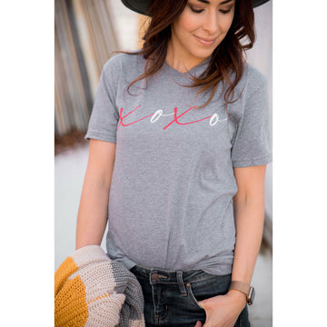 XOXO Tee - Grey - Betsey's Boutique Shop