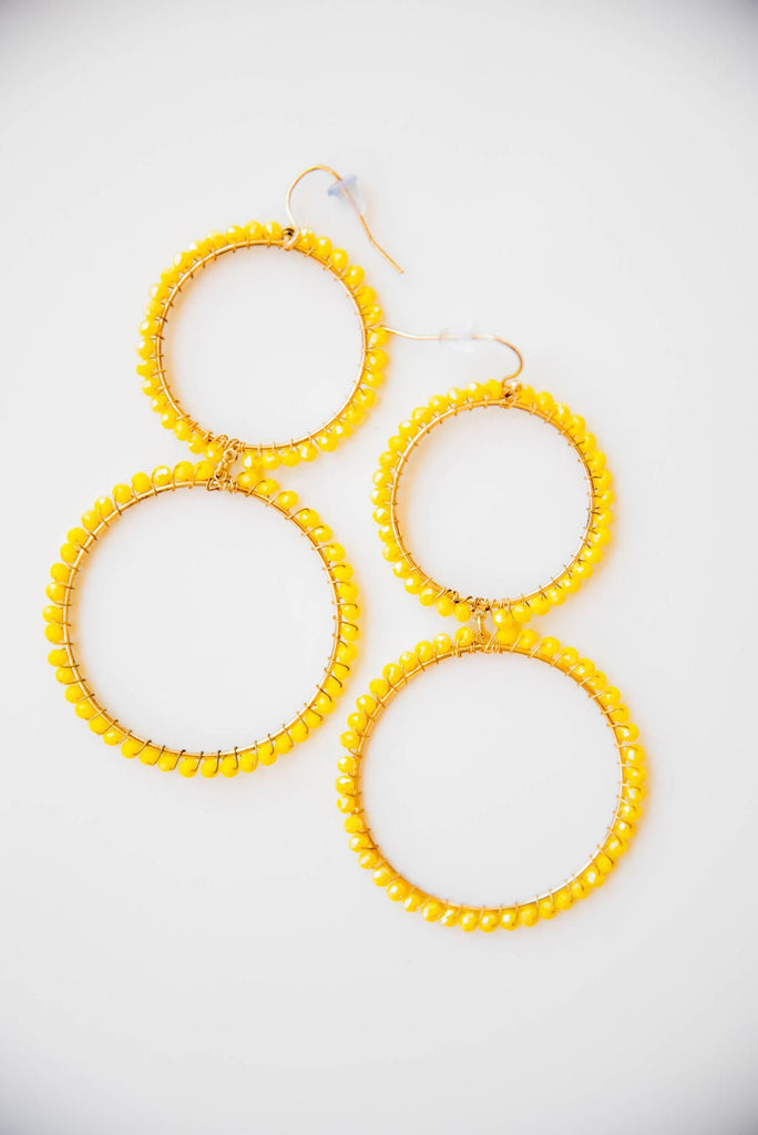 Double Hoop Beaded Earrings - Betsey's Boutique Shop