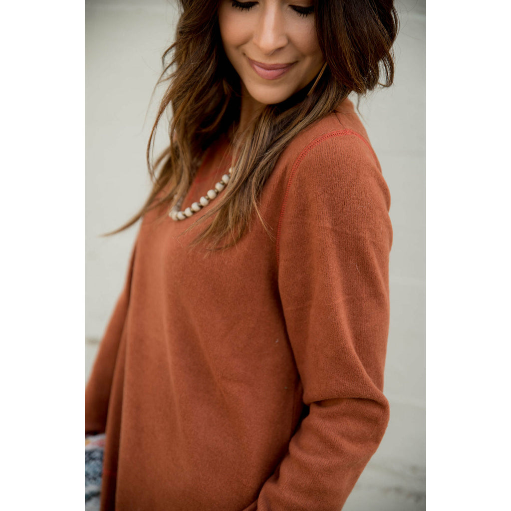 Raw Stitched Sweatshirt - Betsey's Boutique Shop