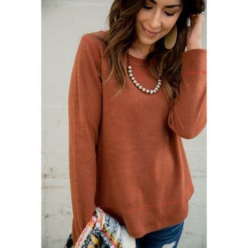 Raw Stitched Sweatshirt - Betsey's Boutique Shop