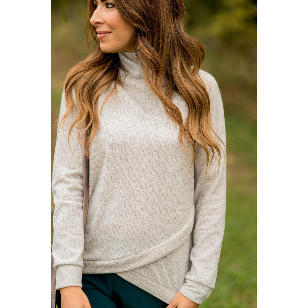 Ribbed & Zipped Textured Sweatshirt - Betsey's Boutique Shop - Outerwear