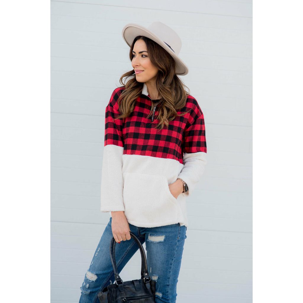 Buffalo Plaid Pullover - Betsey's Boutique Shop