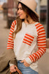 Striped Sleeve Pocket Sweatshirt