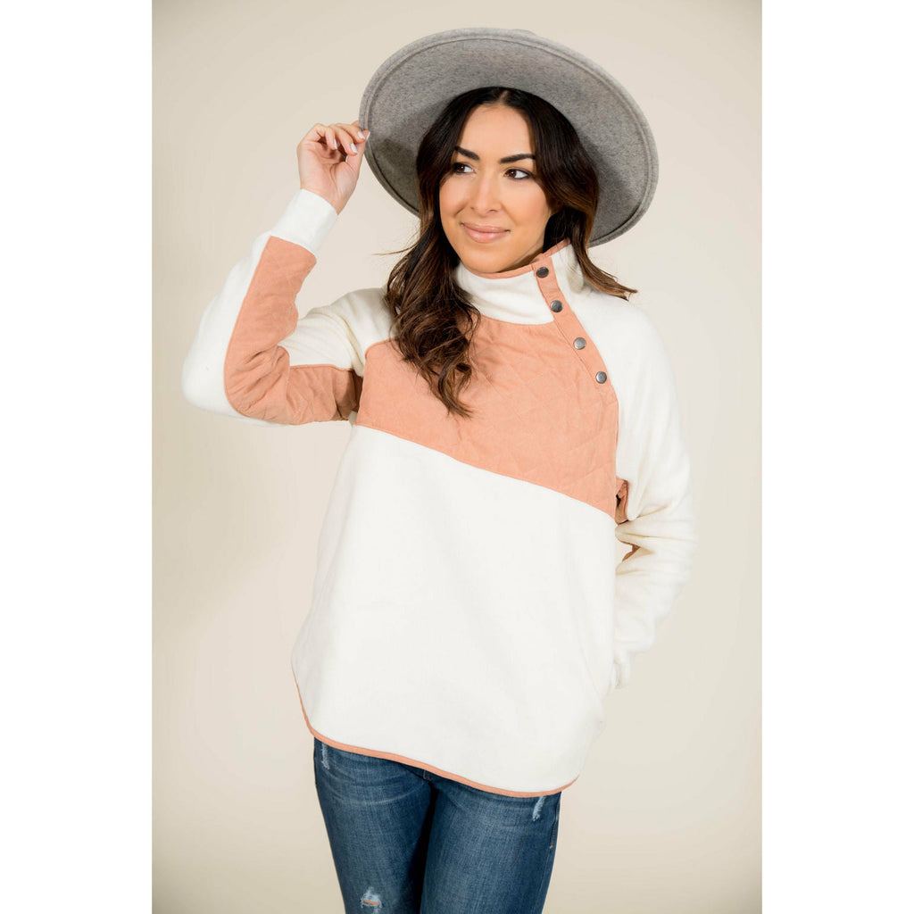 Peach Accent Pullover - Betsey's Boutique Shop