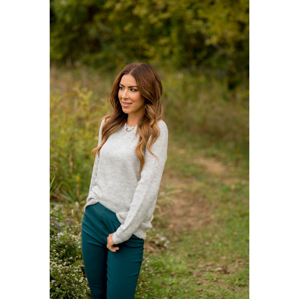 Basic Ribbed Knit Sweater - Betsey's Boutique Shop - Outerwear