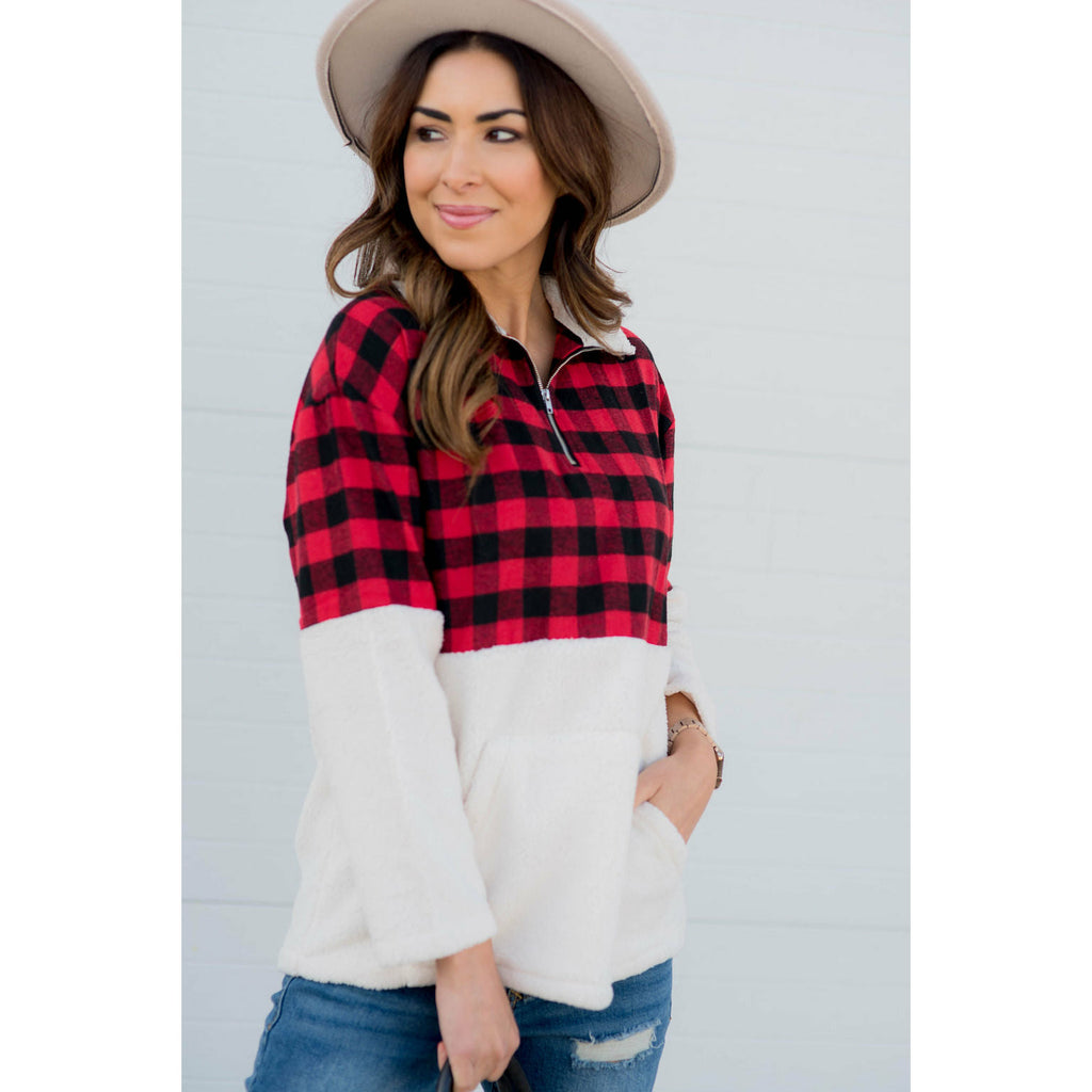 Buffalo Plaid Pullover - Betsey's Boutique Shop