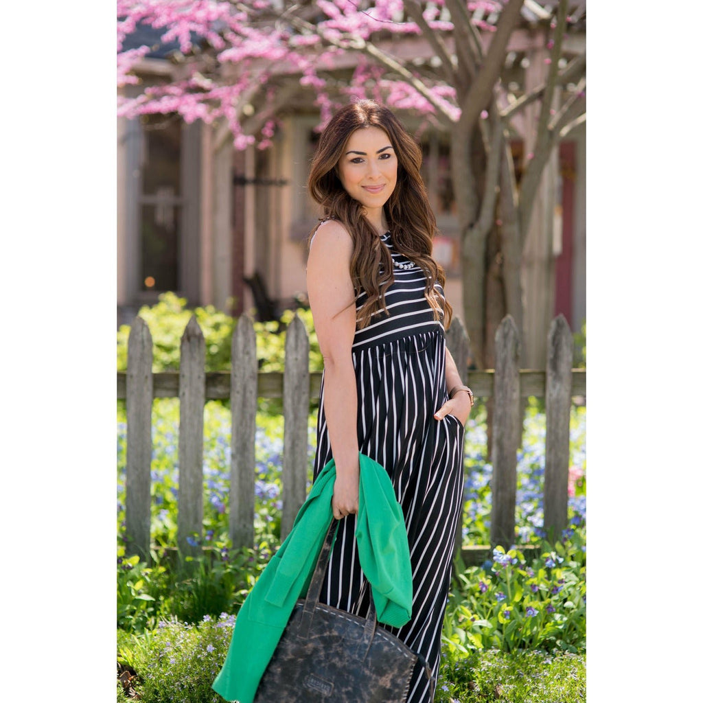 Striped Sleeveless Tank Dress - Betsey's Boutique Shop