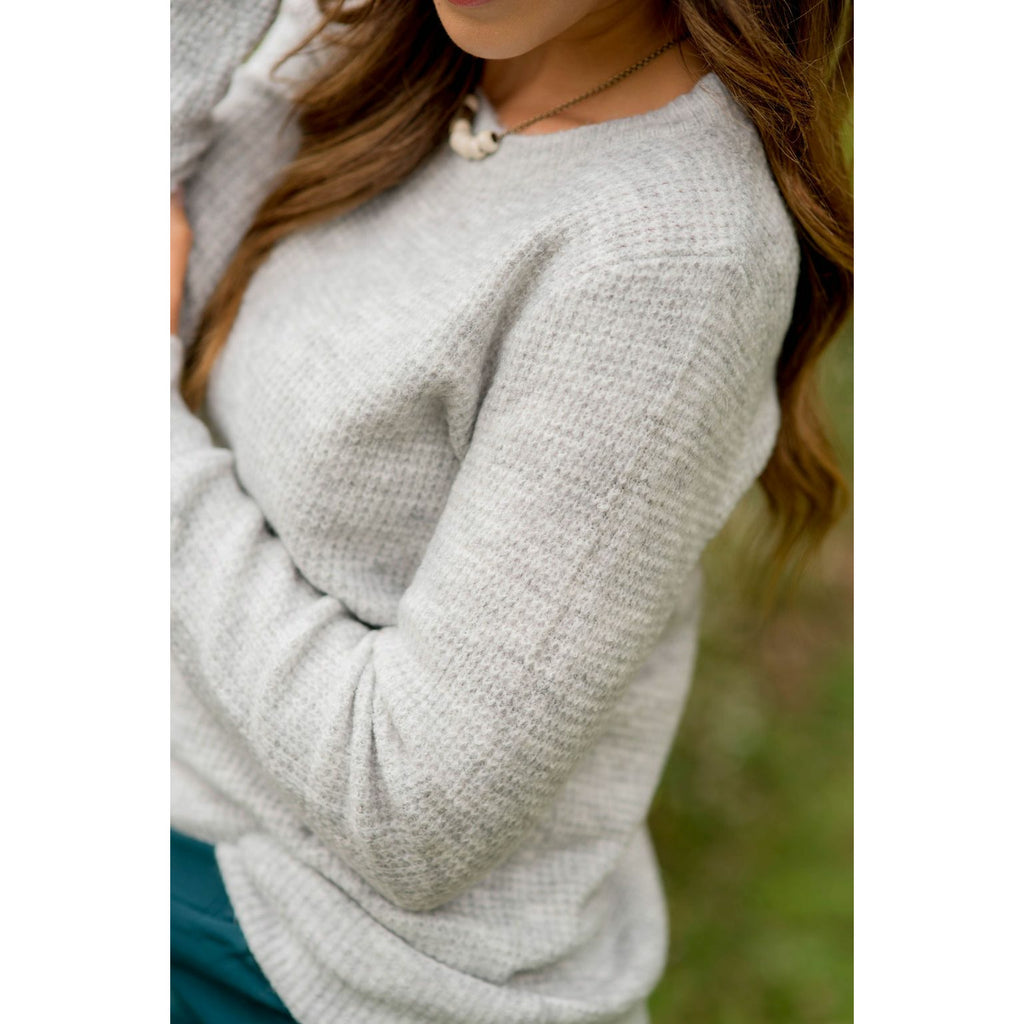 Basic Ribbed Knit Sweater - Betsey's Boutique Shop - Outerwear