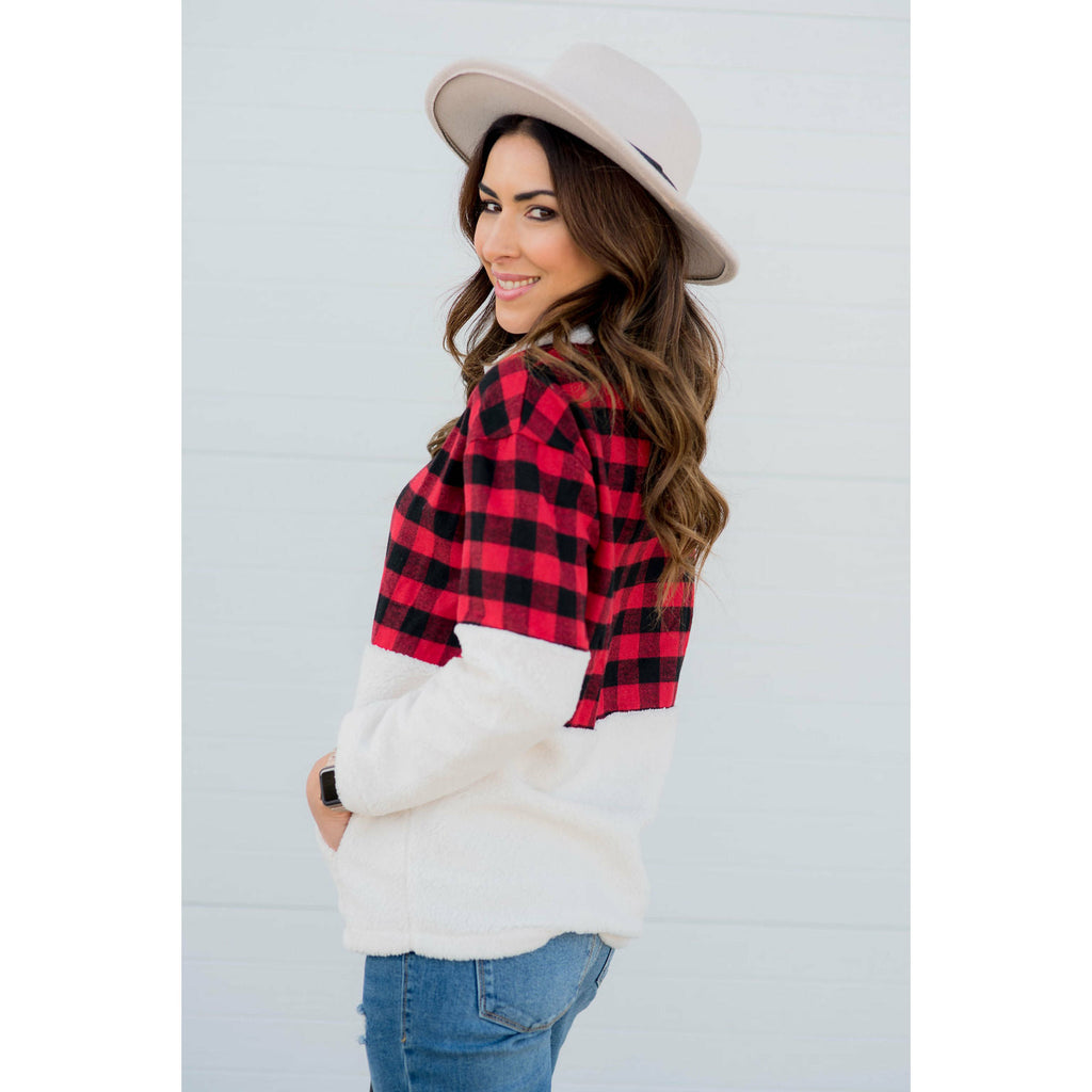 Buffalo Plaid Pullover - Betsey's Boutique Shop