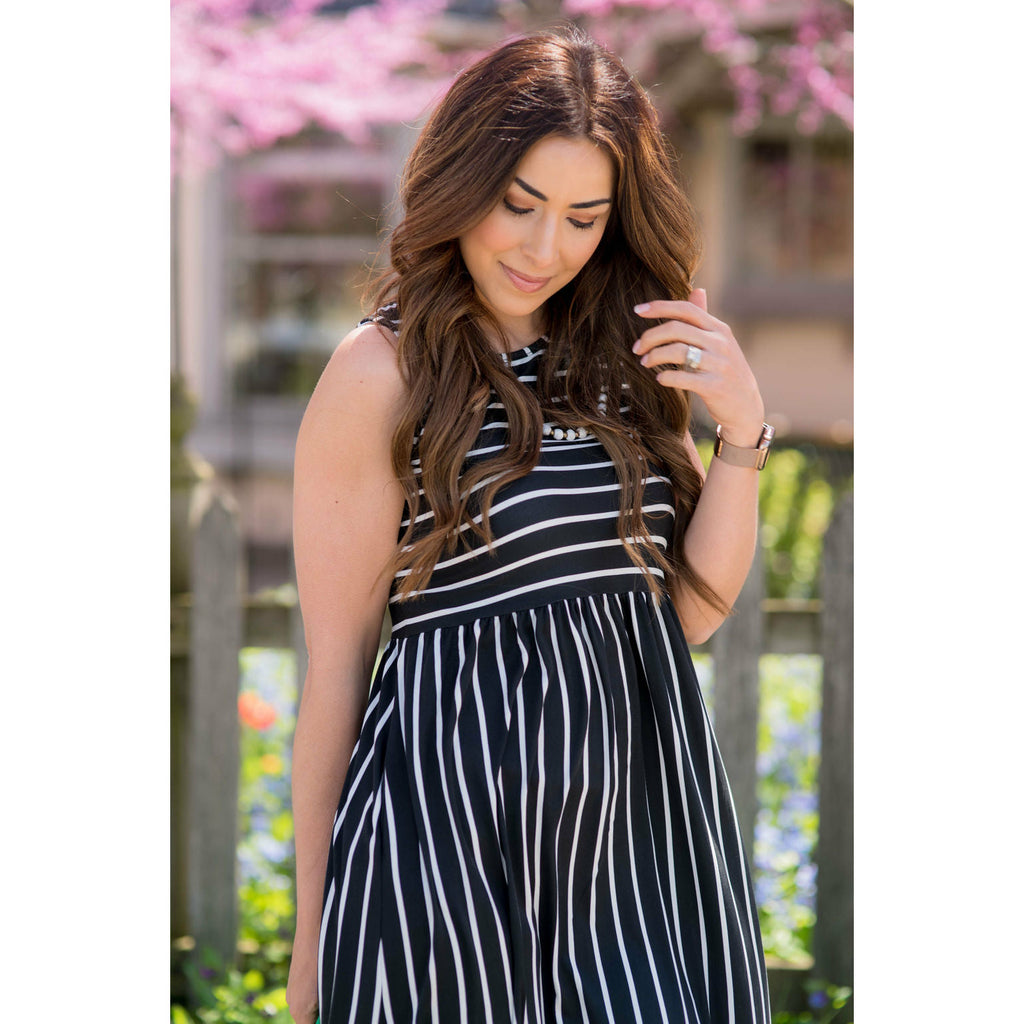 Striped Sleeveless Tank Dress - Betsey's Boutique Shop