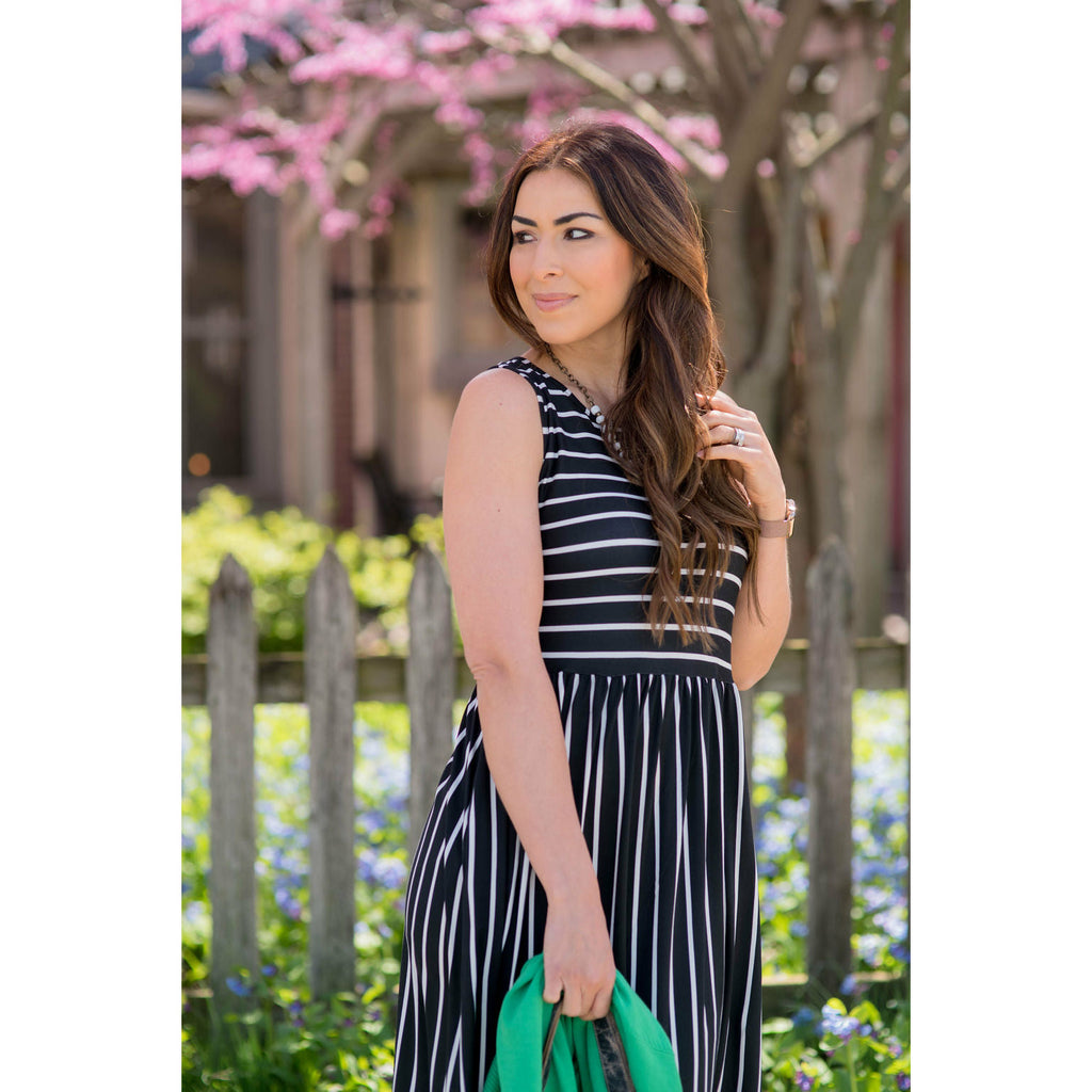 Striped Sleeveless Tank Dress - Betsey's Boutique Shop