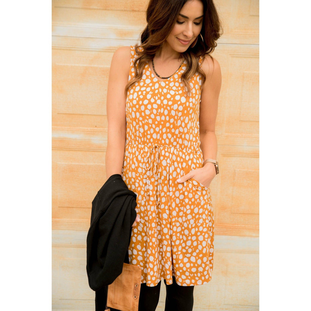 Spotted Tie Tank Dress - Betsey's Boutique Shop