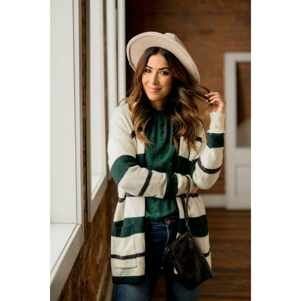 Multi Size Stripe Cardigan - Betsey's Boutique Shop - Coats & Jackets