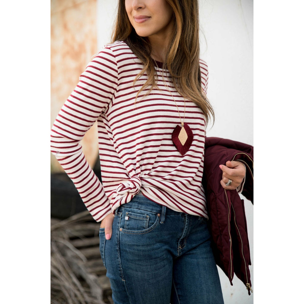 Striped Cotton Slub Tee - Betsey's Boutique Shop