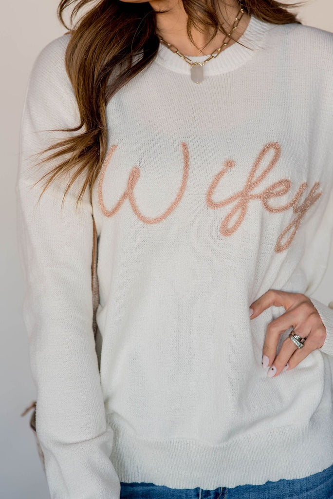 Wifey Sparkle Sweater - Betsey's Boutique Shop -