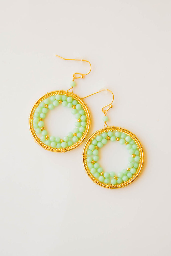 Day Dreamer Beaded Hoop Earrings - Betsey's Boutique Shop