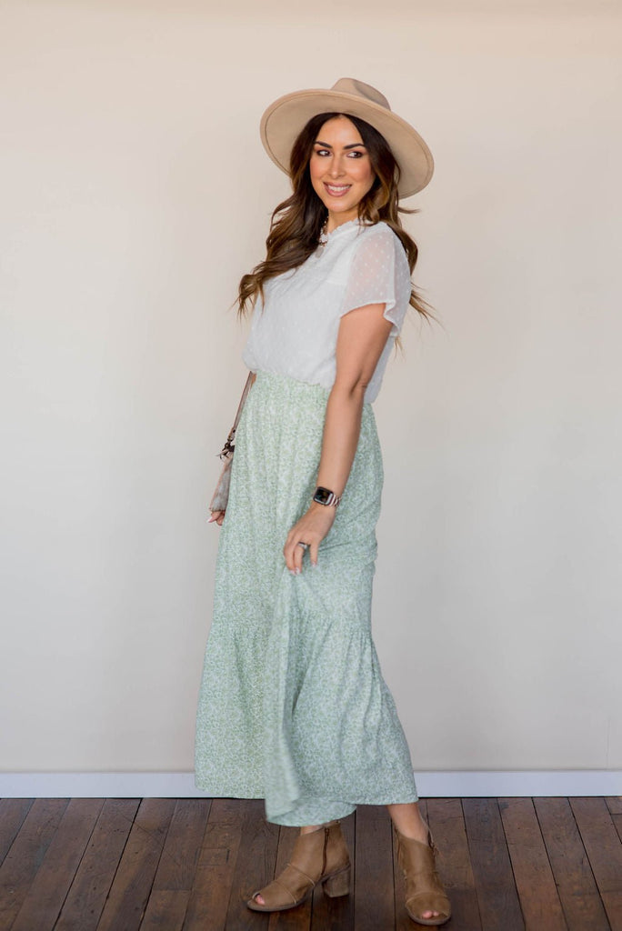 Antique Blooms Tiered Maxi Skirt - Betsey's Boutique Shop -