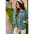 Blossom Cinched Button Accent Blouse