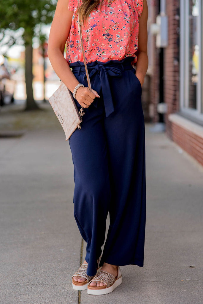 Tie Waist Pants - Betsey's Boutique Shop -