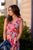 Abstract Floral Ruche Accented Jumpsuit - Betsey's Boutique Shop -