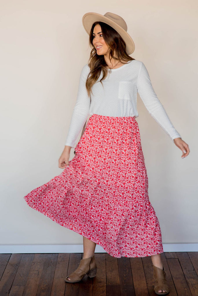 Antique Blooms Tiered Maxi Skirt - Betsey's Boutique Shop -