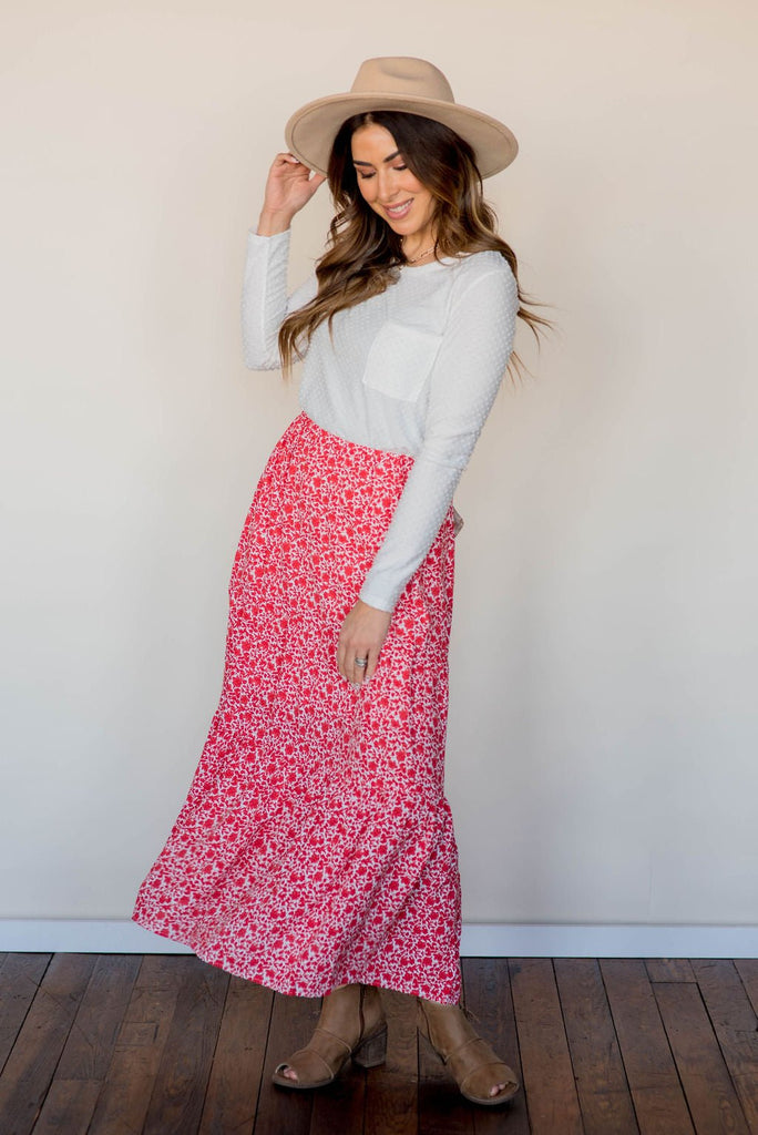 Antique Blooms Tiered Maxi Skirt - Betsey's Boutique Shop -