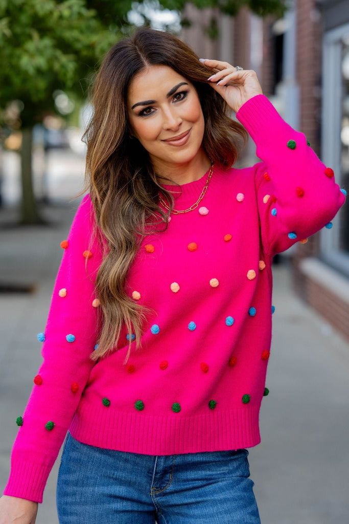 Pom Pom Sweater - Betsey's Boutique Shop -