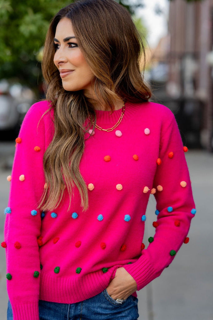 Pom Pom Sweater - Betsey's Boutique Shop -