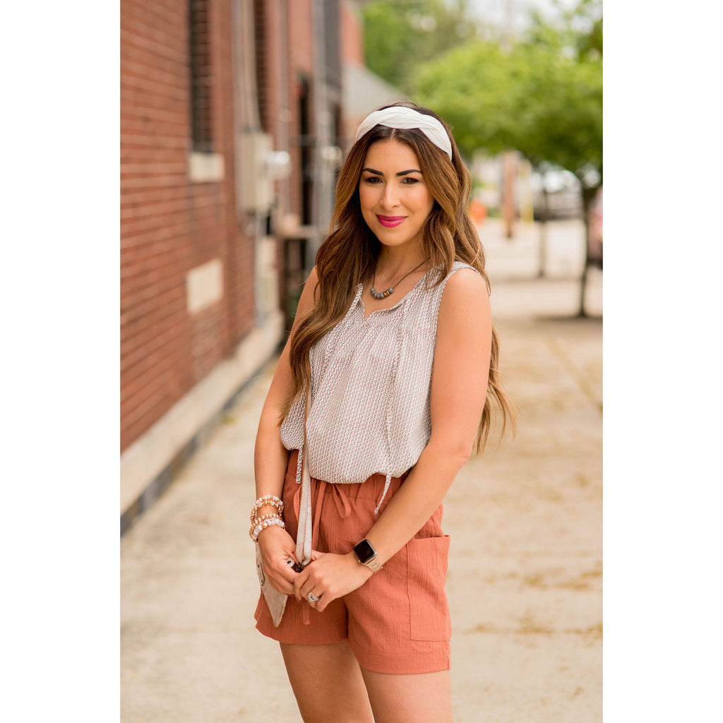 Chevron Striped Tie Tank - Betsey's Boutique Shop