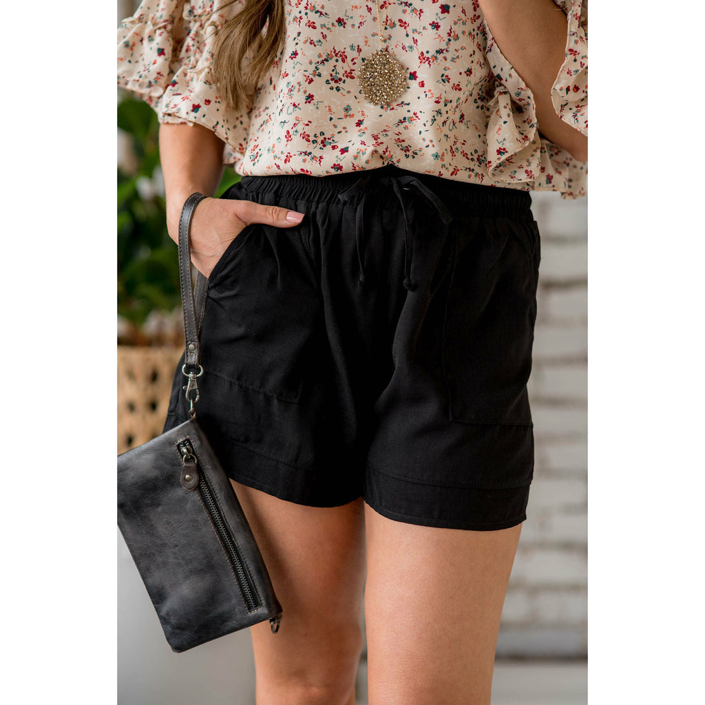 Relaxed Tie Shorts - Betsey's Boutique Shop