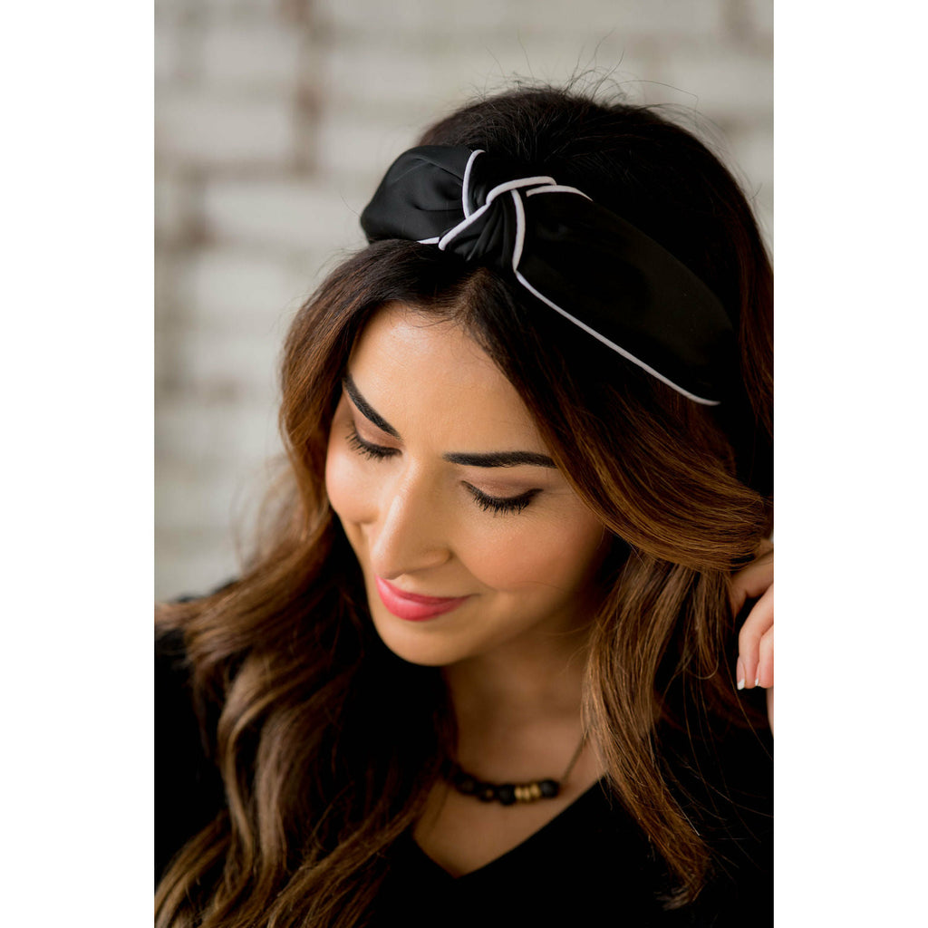 White Trim Knotted Headband - Betsey's Boutique Shop