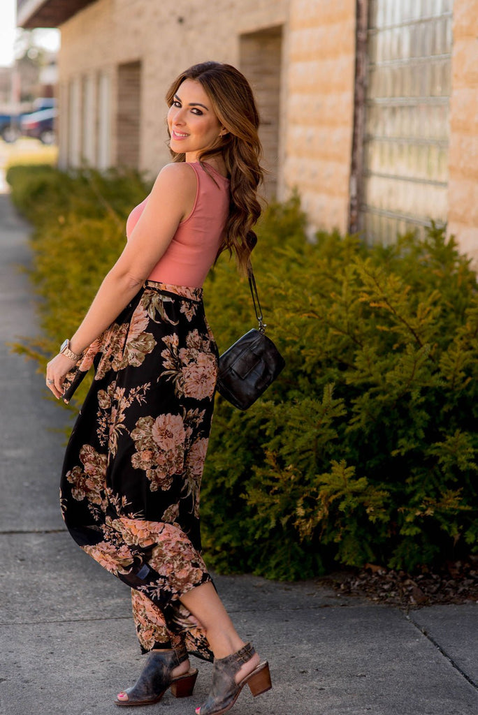 Fancy Floral Bottom Tank Maxi - Betsey's Boutique Shop -