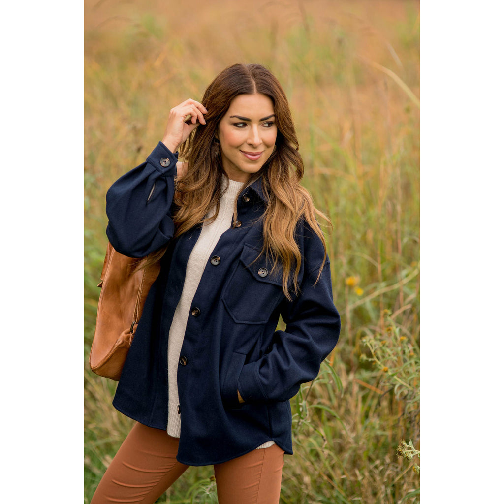 Basic Shacket - Betsey's Boutique Shop - Coats & Jackets