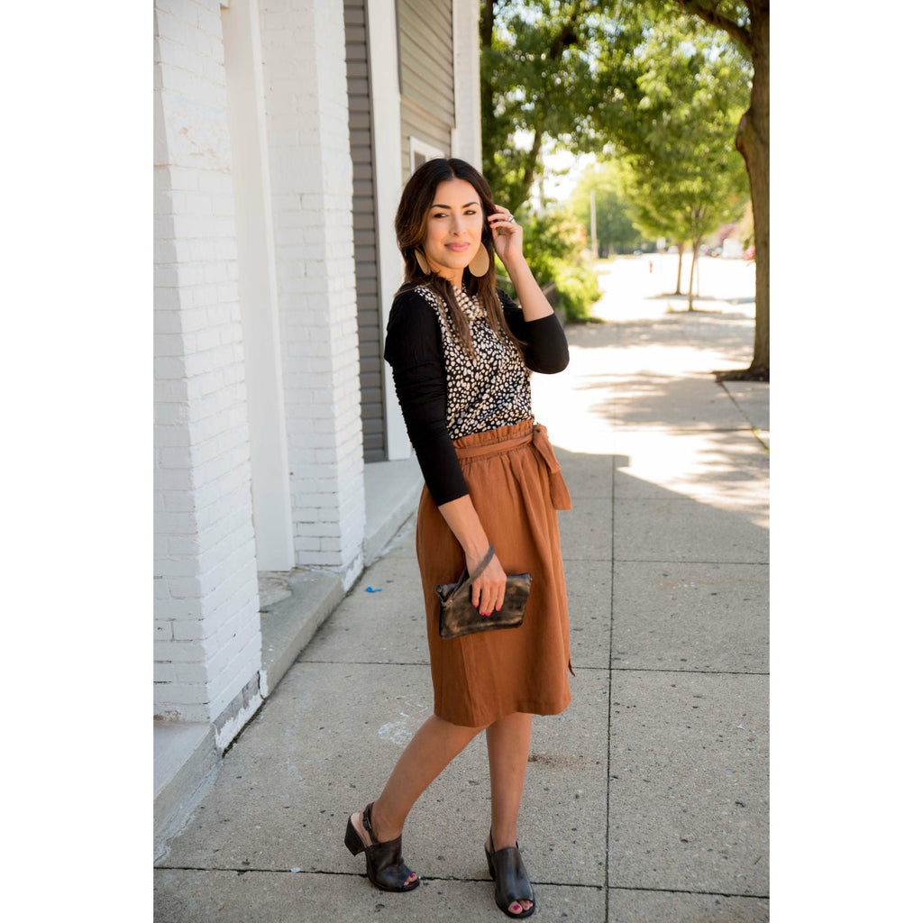 Leopard V Neck Blouse - Betsey's Boutique Shop