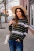 Solid Line Striped Sweater