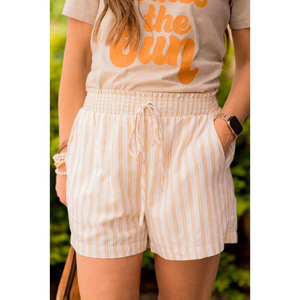 Striped Tie Shorts - Betsey's Boutique Shop