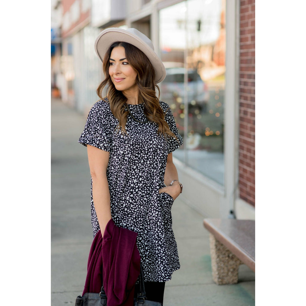 Spotted Pocket Shift Dress - Betsey's Boutique Shop