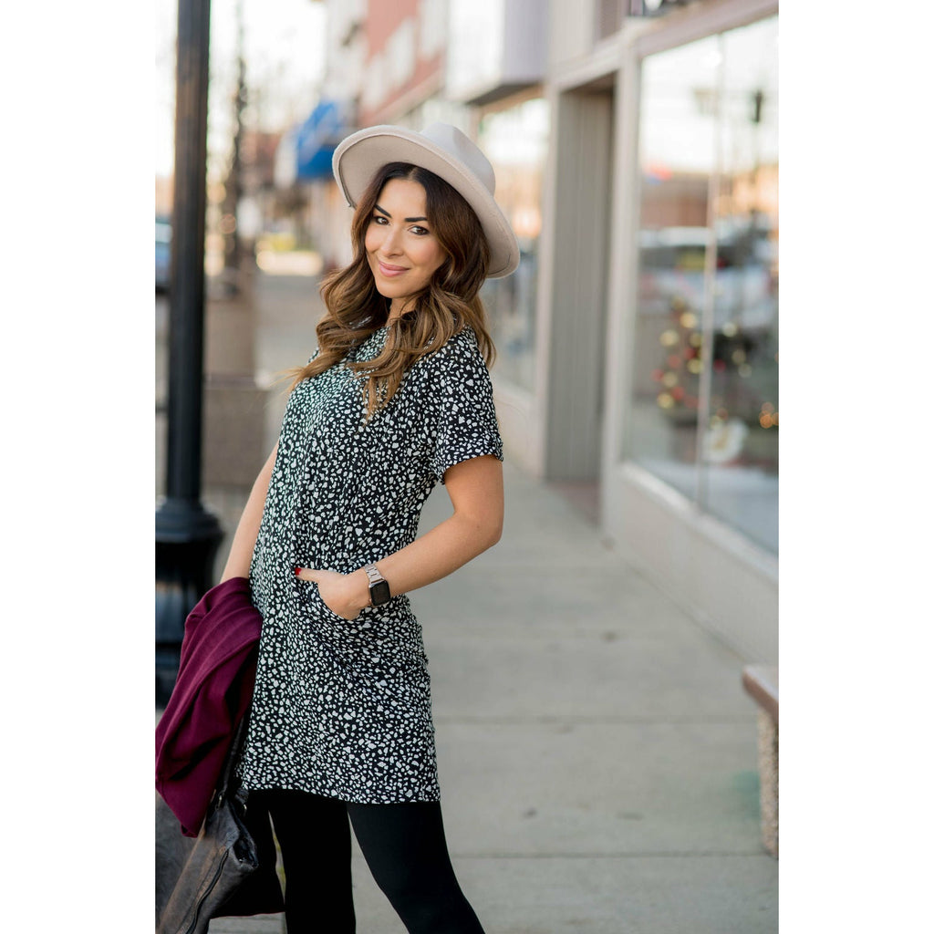 Spotted Pocket Shift Dress - Betsey's Boutique Shop