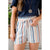 Color Stripe Paper Bag Waist Shorts - Betsey's Boutique Shop - Shorts
