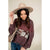 Touch of Floral Burgundy Sweatshirt - Betsey's Boutique Shop - Shirts & Tops