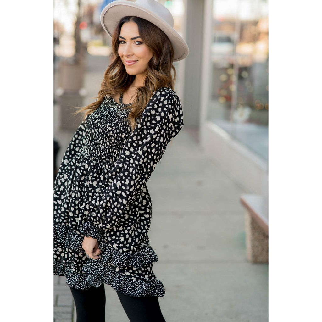 Tiered Double Ruffle Cheetah Print Dress - Betsey's Boutique Shop