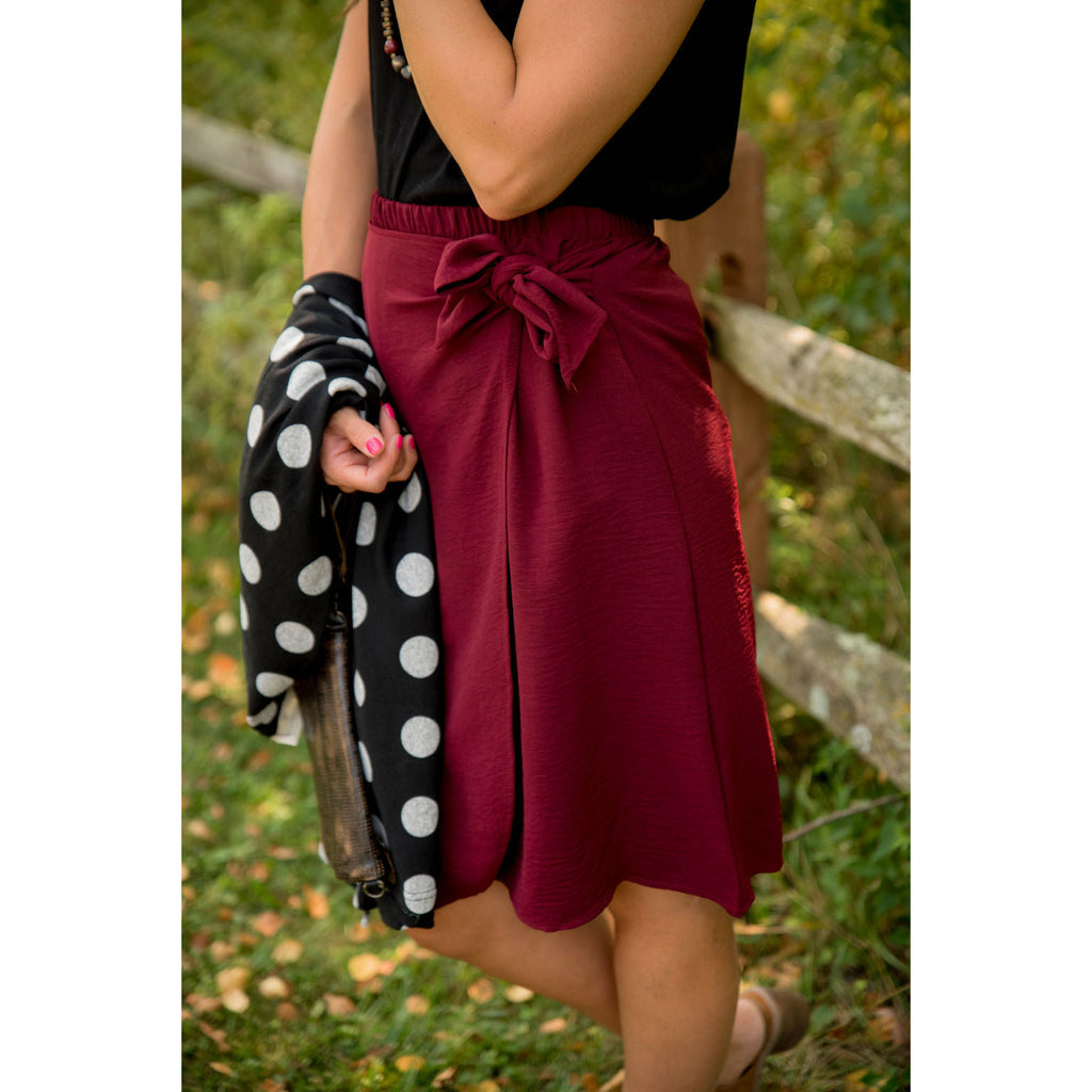 Faux Wrap Tie Skirt - Betsey's Boutique Shop