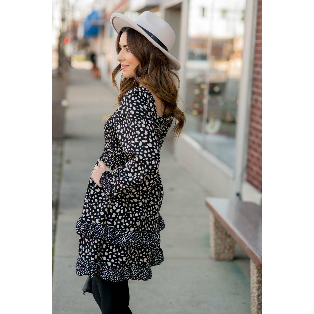 Tiered Double Ruffle Cheetah Print Dress - Betsey's Boutique Shop